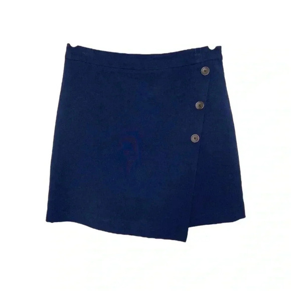 Banana Republic Navy Blue Button Detail Mini Skirt - Picture 1 of 8